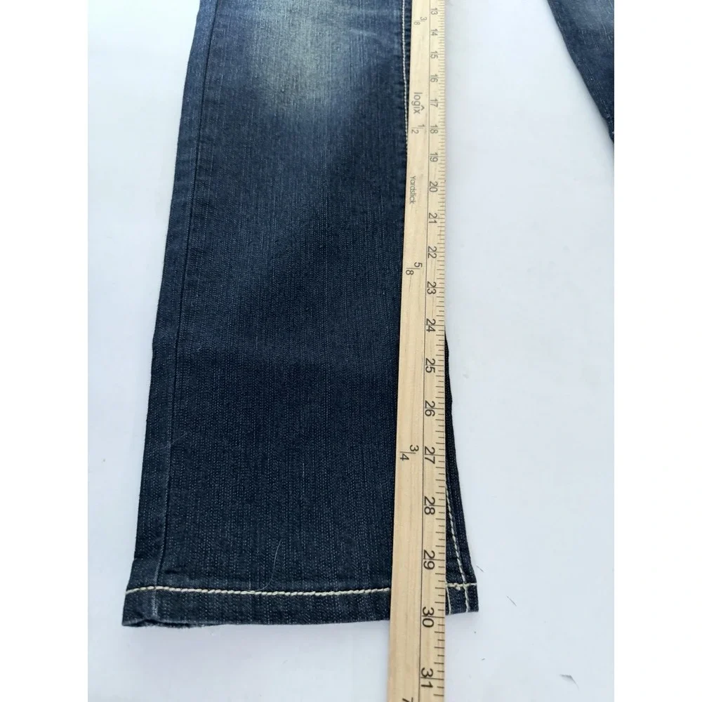 NWT Adiktd Denim Jeans 6/29 L 31 Low Rise Straight‎ Embroidered Distressed Bling